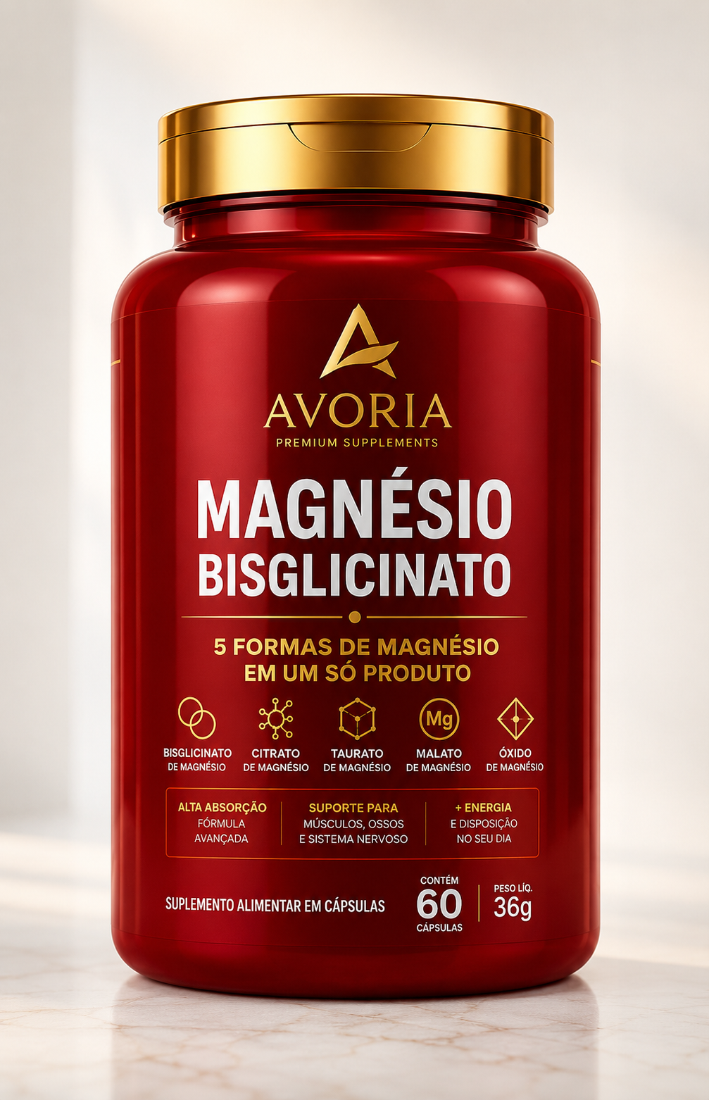 Magnésio Bisglicinato Avoria – 60 Cápsulas
